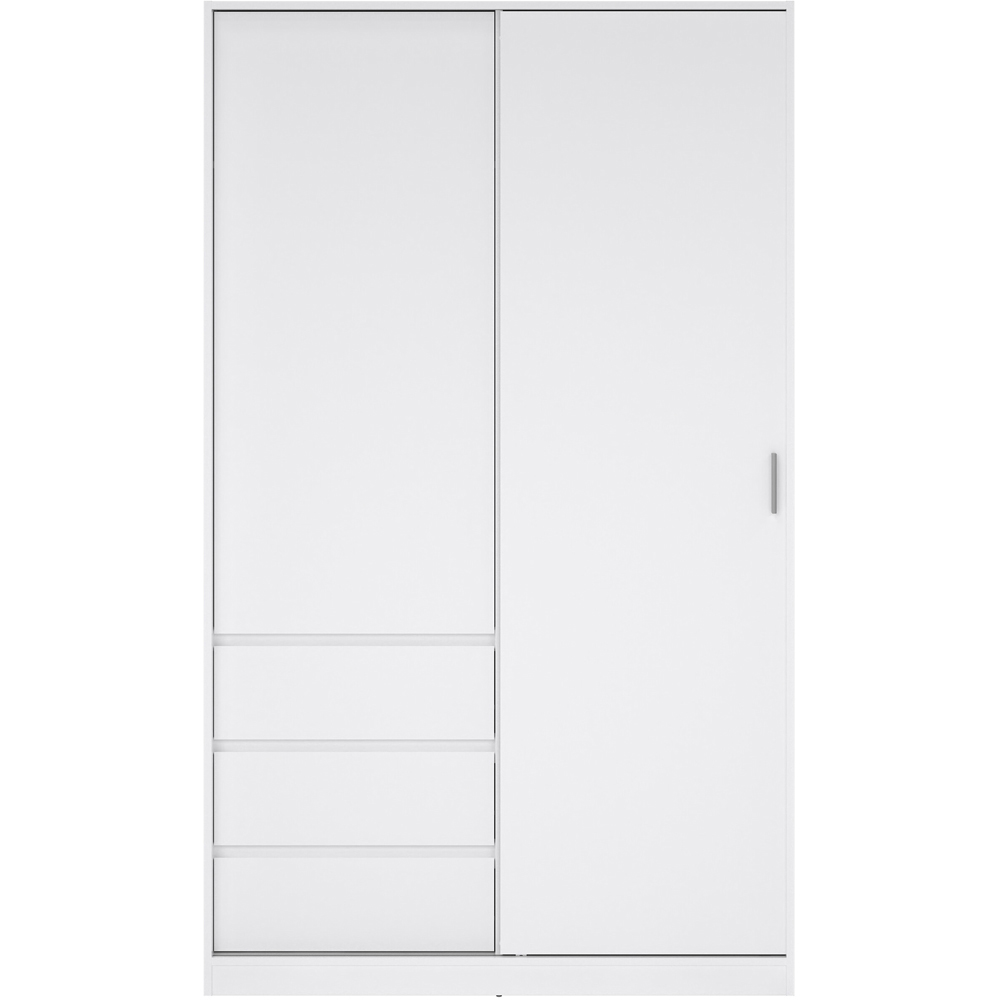 Florence 2 Door 3 Drawer White High Gloss Sliding Wardrobe Image 3