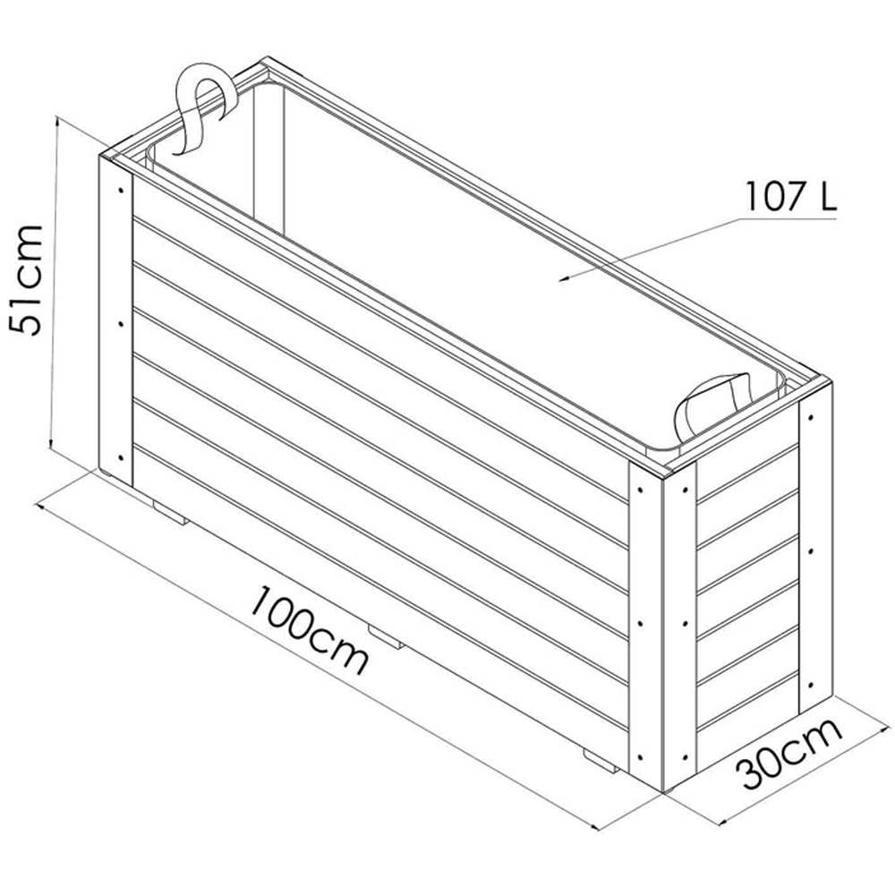 Cerland Bambou Wooden Rectangular Planter 100cm Image 5
