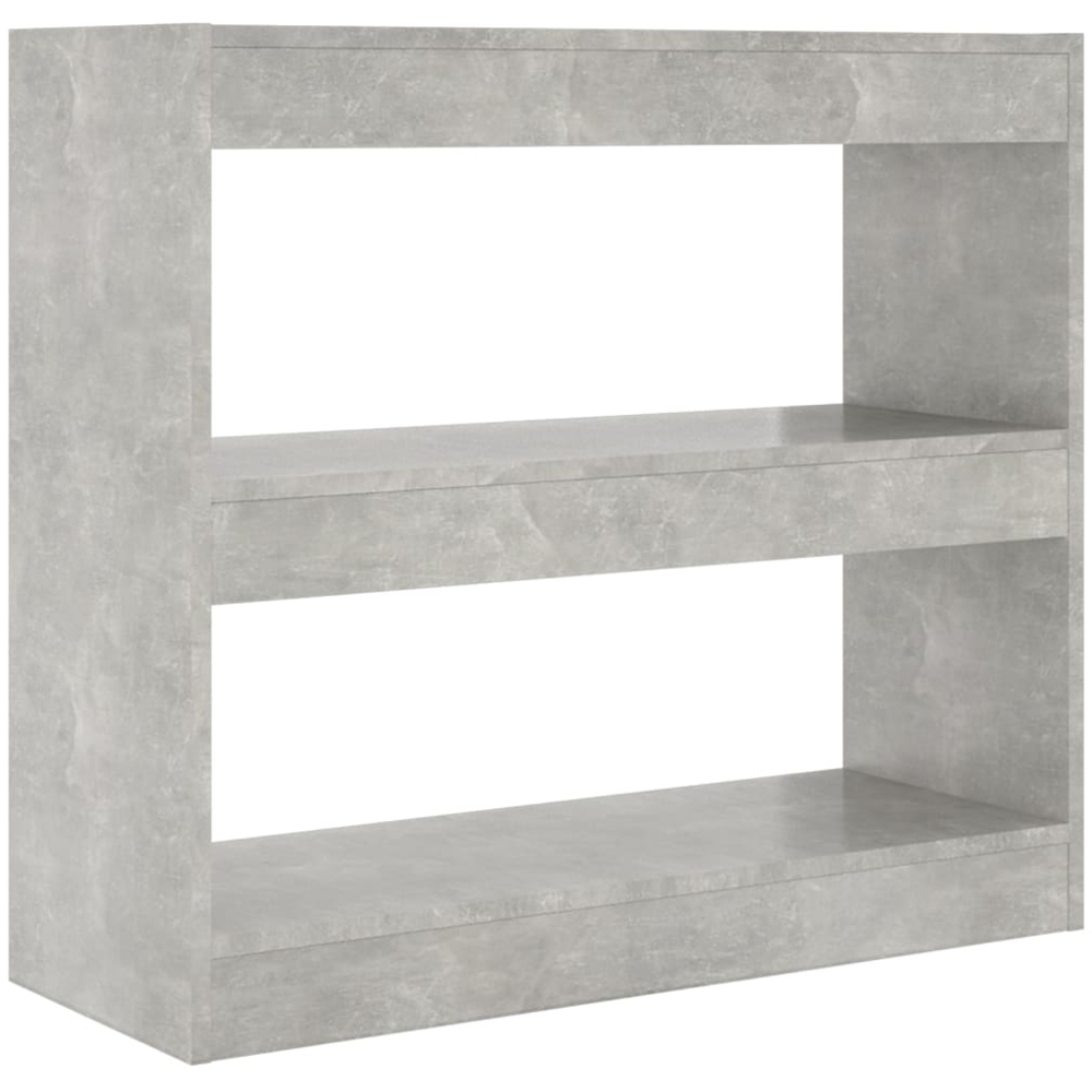 vidaXL 2 Shelf Concrete Grey Wooden Bookcase Image 2