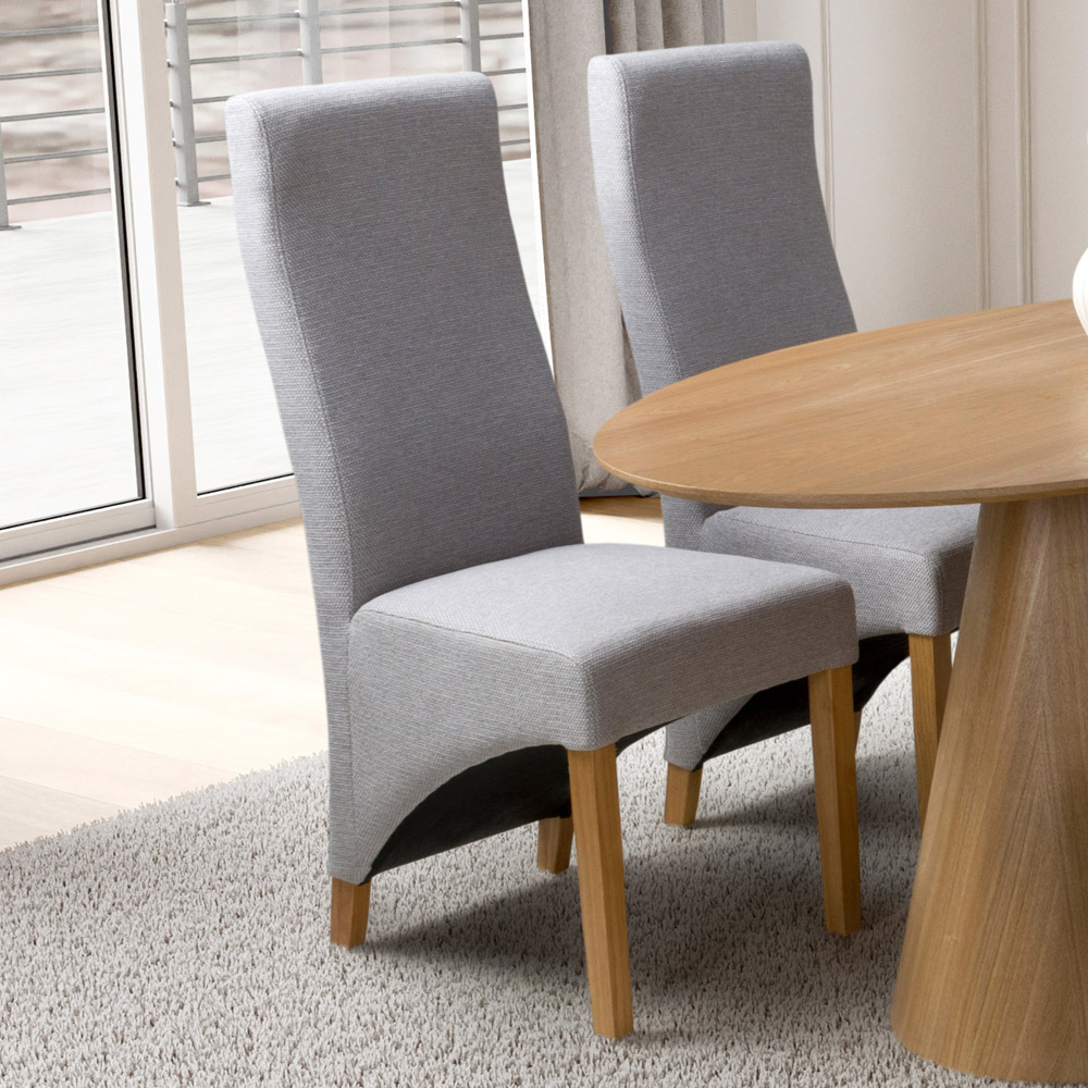 Shankar Baxter Set of 2 Light Grey Weave Dining Chair Image 7