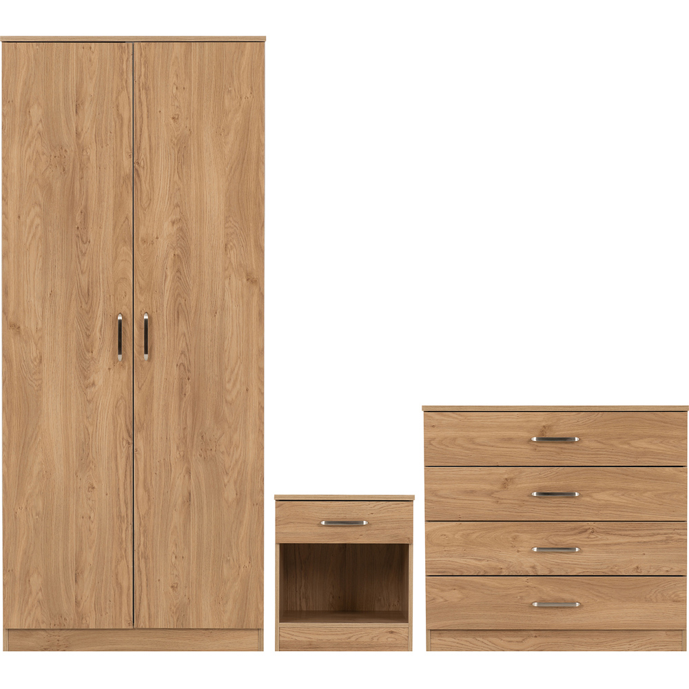 Seconique Dakota 3 Piece Oak Effect Furniture Set Image 2