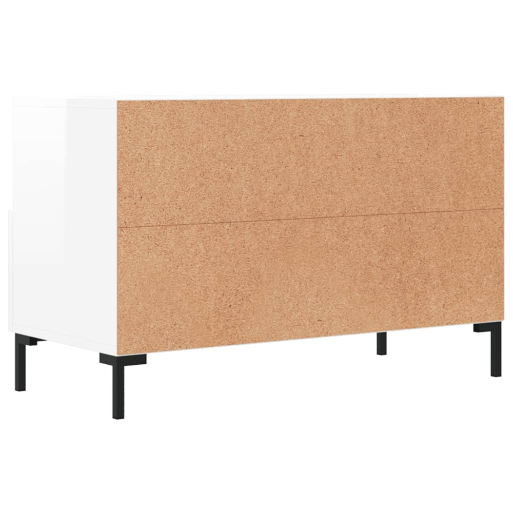 vidaXL 2 Drawer 2 Shelf High Gloss White TV Cabinet Image 8