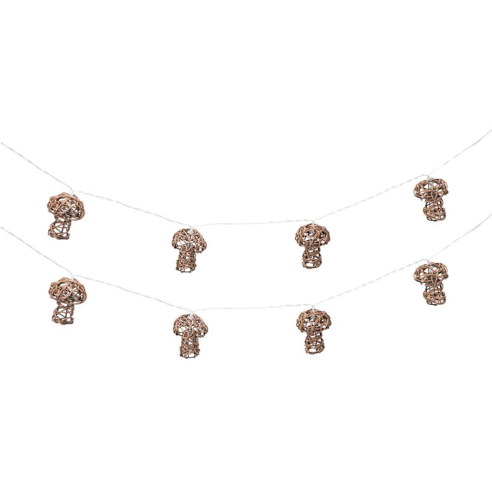 ValueLights Mushroom Rattan Battery Operated Outdoor Garden String Light 10 Pack Image 2