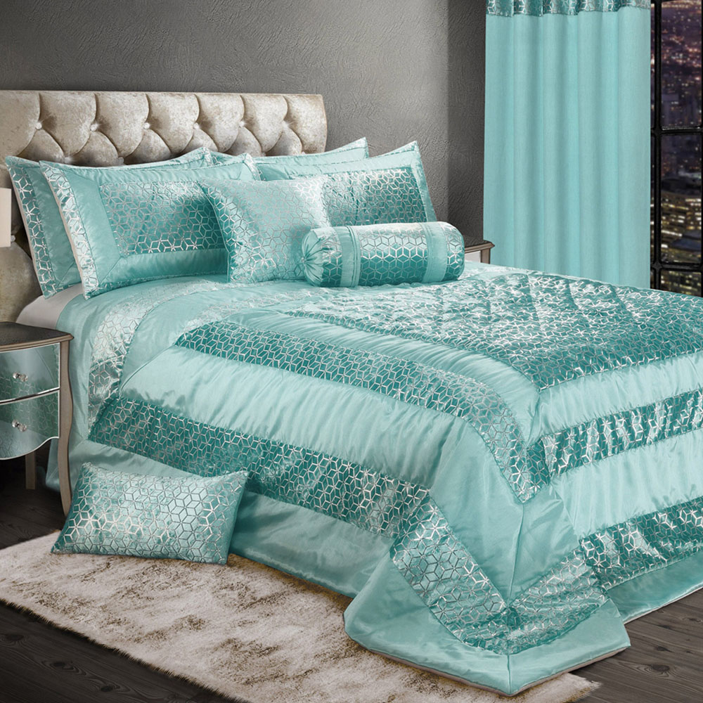 Intimates Vera Super King Size Duck Egg Bedspread Image