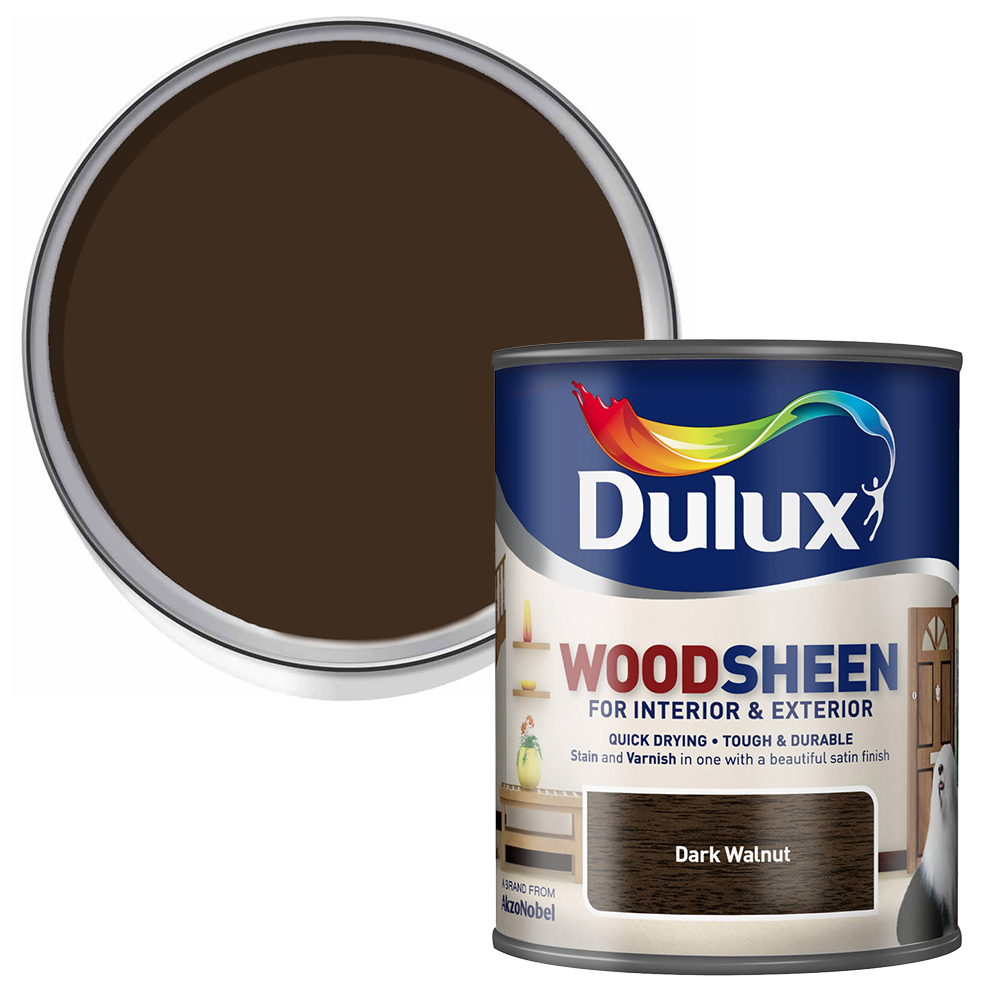 Dulux Dark Walnut Woodsheen Varnish 750ml Image 1