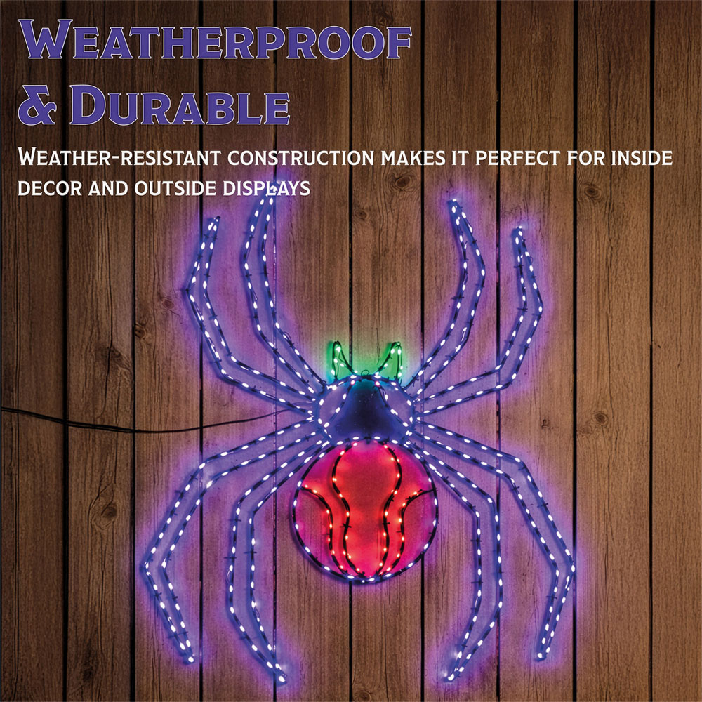 FXLab 399 Multicolour LED Metal Silhouette Spider 70 x 76cm Image 4