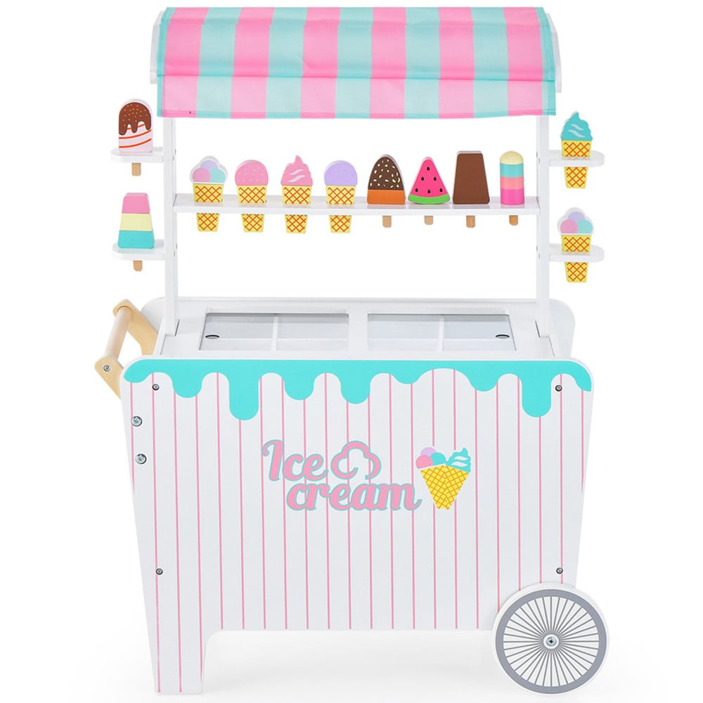 Costway Kids Ice Cream Cart with Canopy Image 3