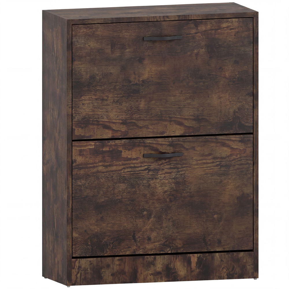 VIDA DESIGNS 2 Drawer Dark Wood Shoe Cabinet Image 2