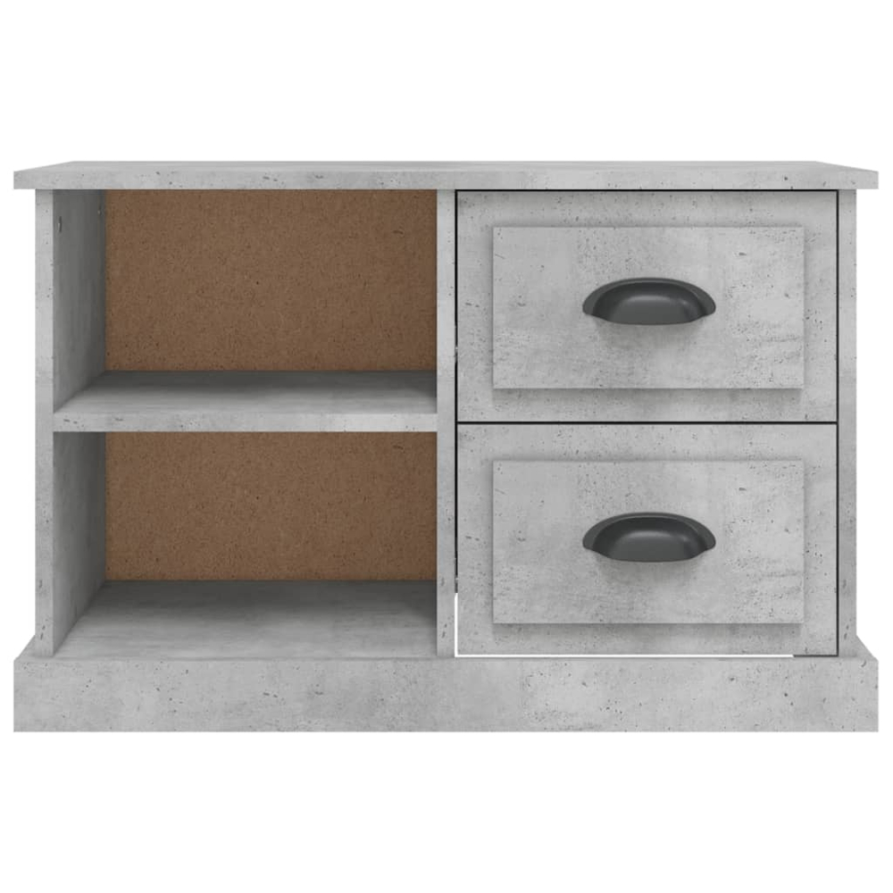 vidaXL 2 Drawer 2 Shelf Concrete Grey TV Cabinet Image 6