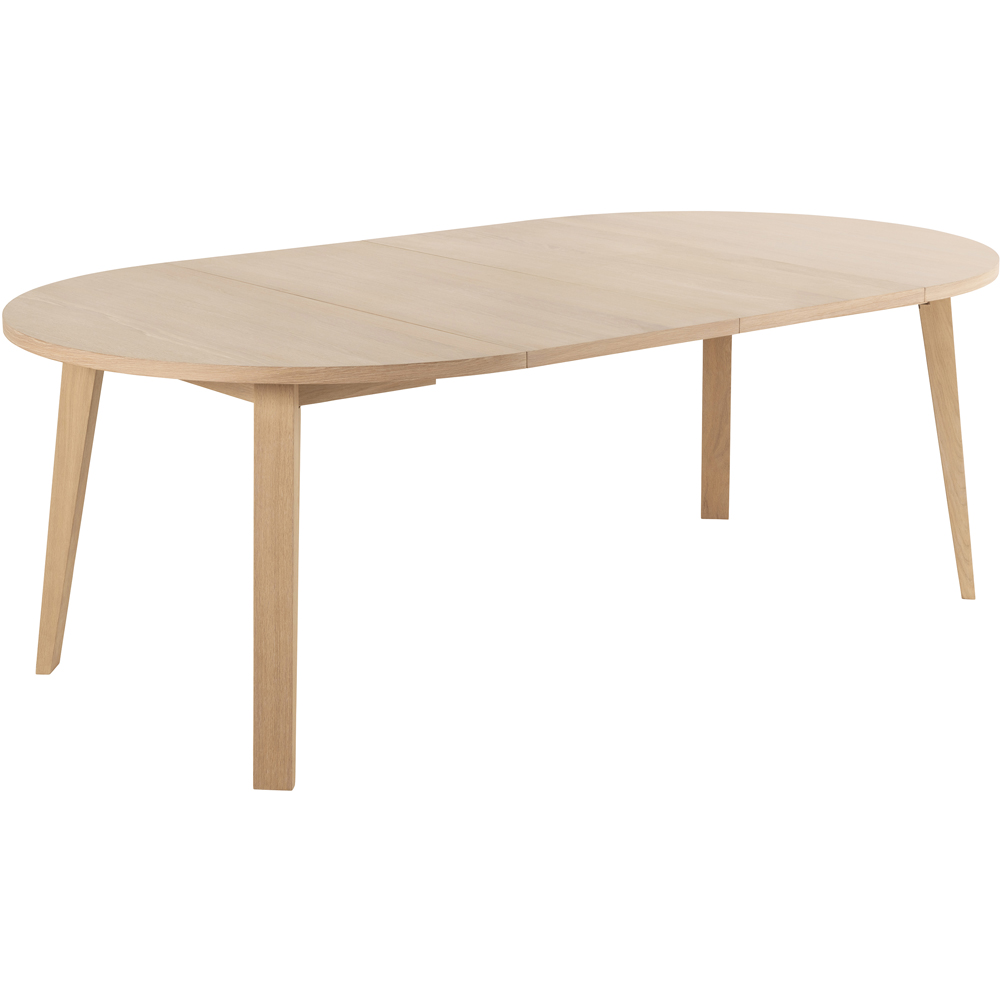 Florence A Line White Oak Round Dining Table Extension Leaf Image 3