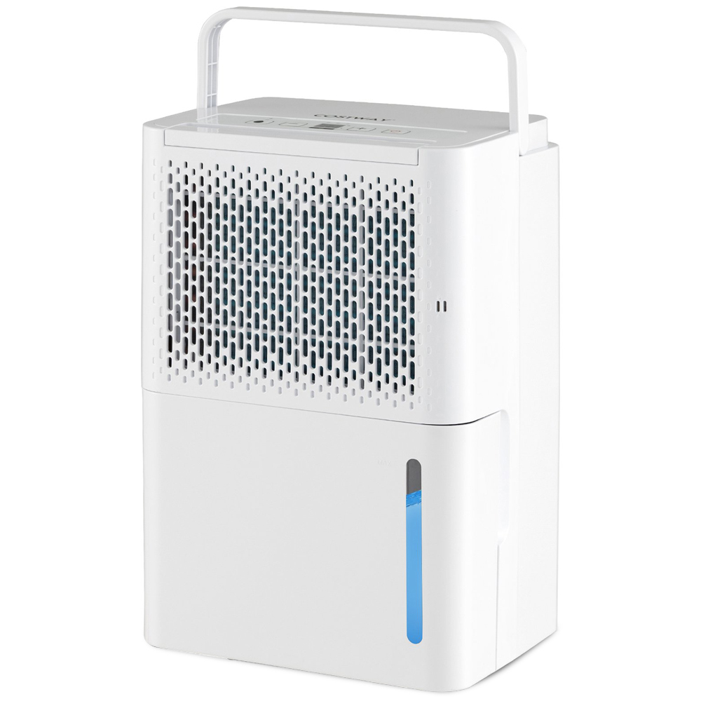 Costway White 12L Dehumidifier with Continuous Drying Auto Mode Image 1