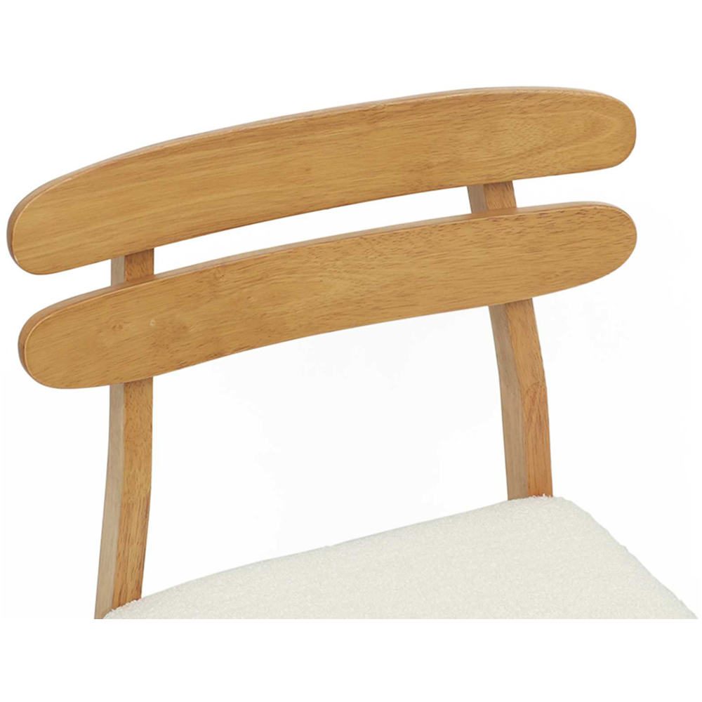 vidaXL Set of 2 Natural and White Rubberwood Rectilinear Vintage Dining Chairs Image 5