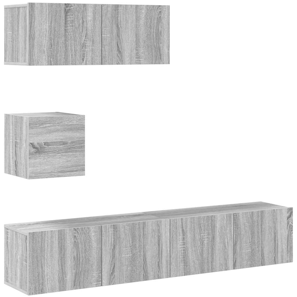 vidaXL 7 Door Grey Sonoma Wall Mounted TV Cabinet Set of 7 Image 2