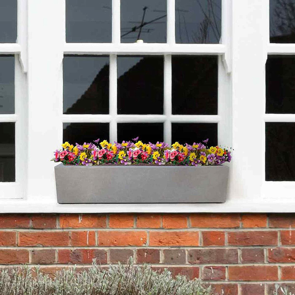 wilko Window Flower Box Grey Light Concrete Outdoor Planter 17.5cm Image 5