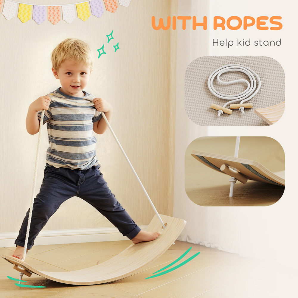 Tommy Toys AIYAPLAY Kids Balance Board with Rope and Felt Pad Image 5