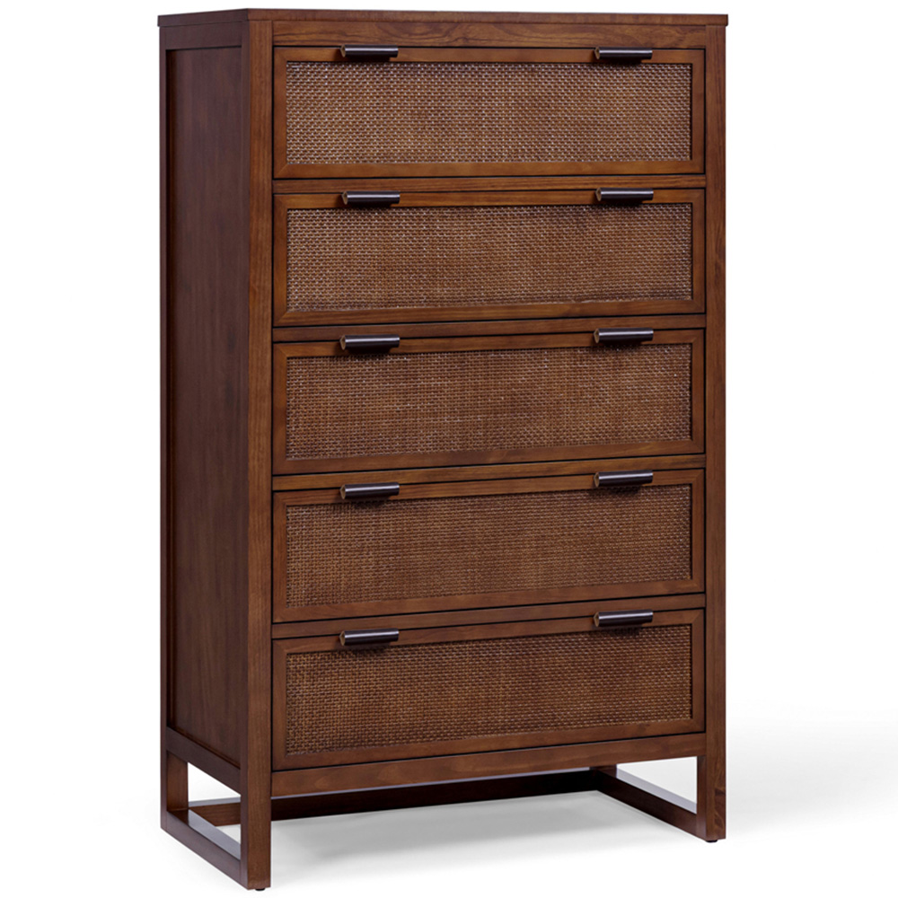 Teamson Home Hatteras 5 Drawer Walnut Dresser Image 2