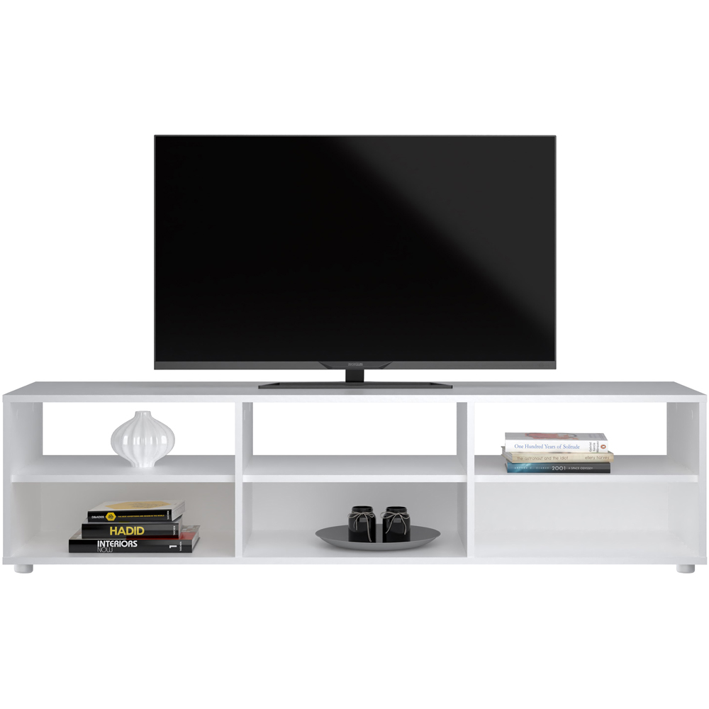 Furniture To Go Media 6 Shelf White TV Unit Image 7