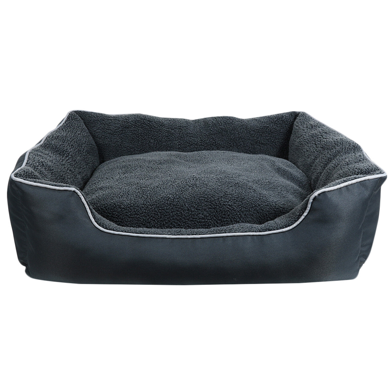 Clever Paws Smokey Grey RPET Rectangular Medium Pet Bed Image 1