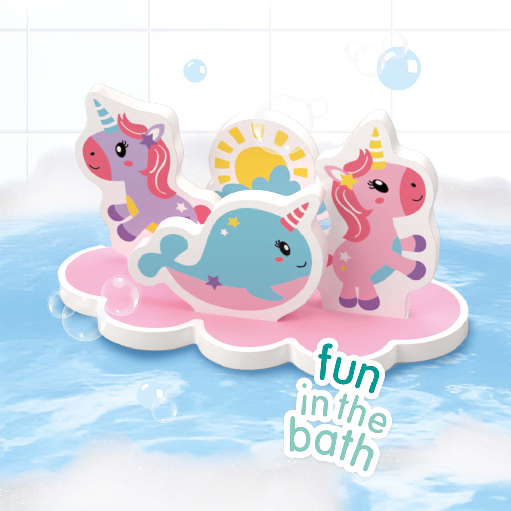 SES Creative Tiny Talents Unicorn Bath Island Foam Figures Image 4