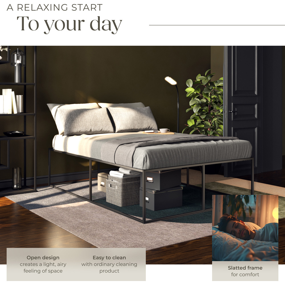 tectake Kyoto Double Steel Bed Frame Image 4