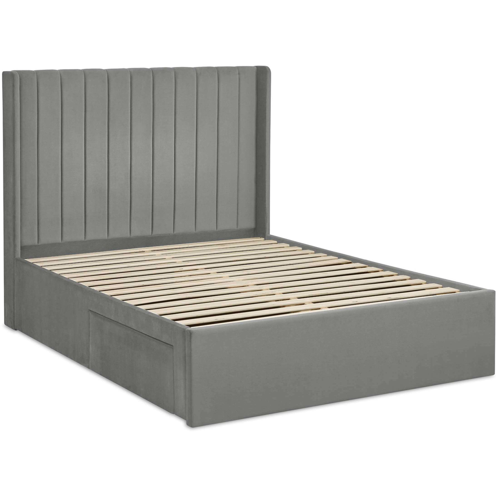 Julian Bowen Leila Steel Grey Double Bed with Dual Storage Door Image 2