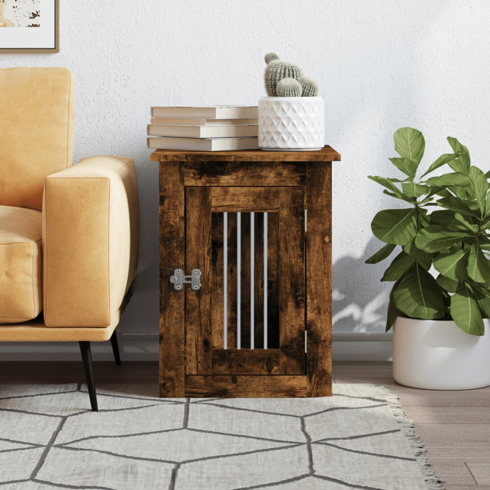 vidaXL Sonoma Oak Engineered Wood Dog Crate Furniture 59 x 45 x 62cm Image 2