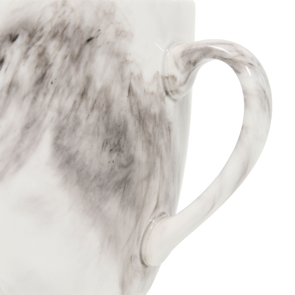Set of 4 Marble in Glaze Bullet Mug White Image 4