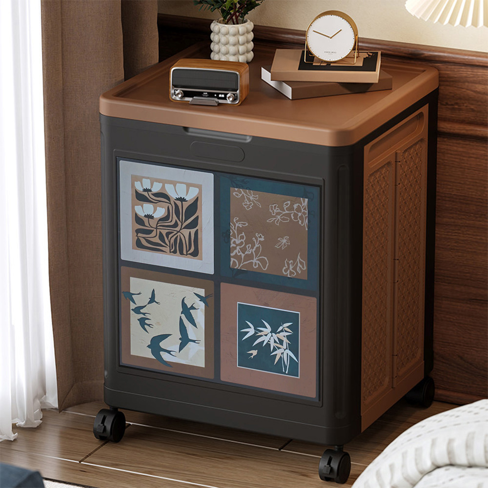 Living and Home Retro Foldable Storage Box with Castors Image 2