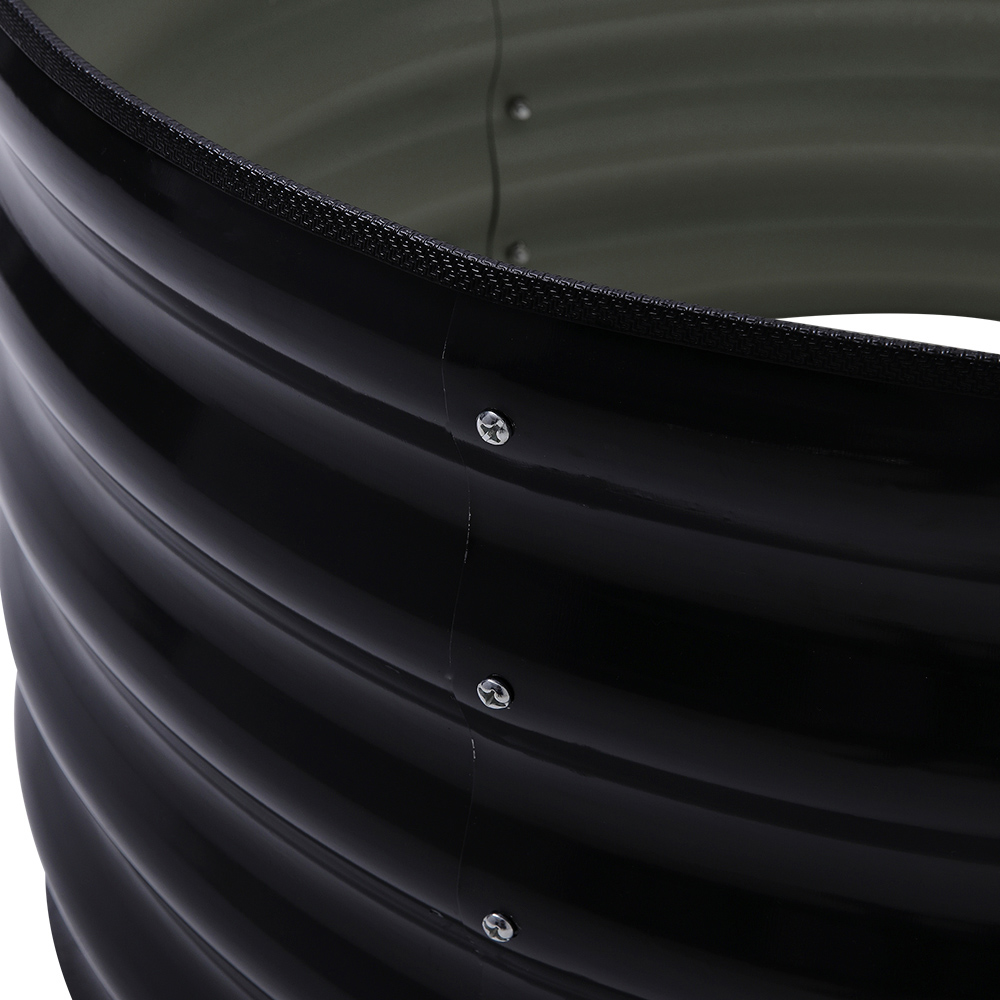 Living and Home Anthracite Dia Round Galvanised Steel Raised Garden Bed 80cm Image 6