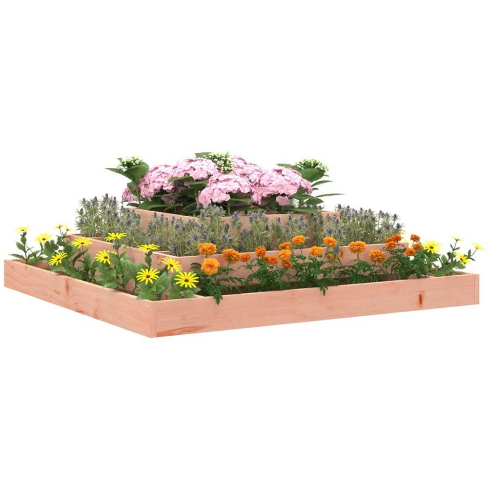 vidaXL 3 Tier Brown Douglas Wood Raised Garden Bed 27 x 110 x 110cm Image 2
