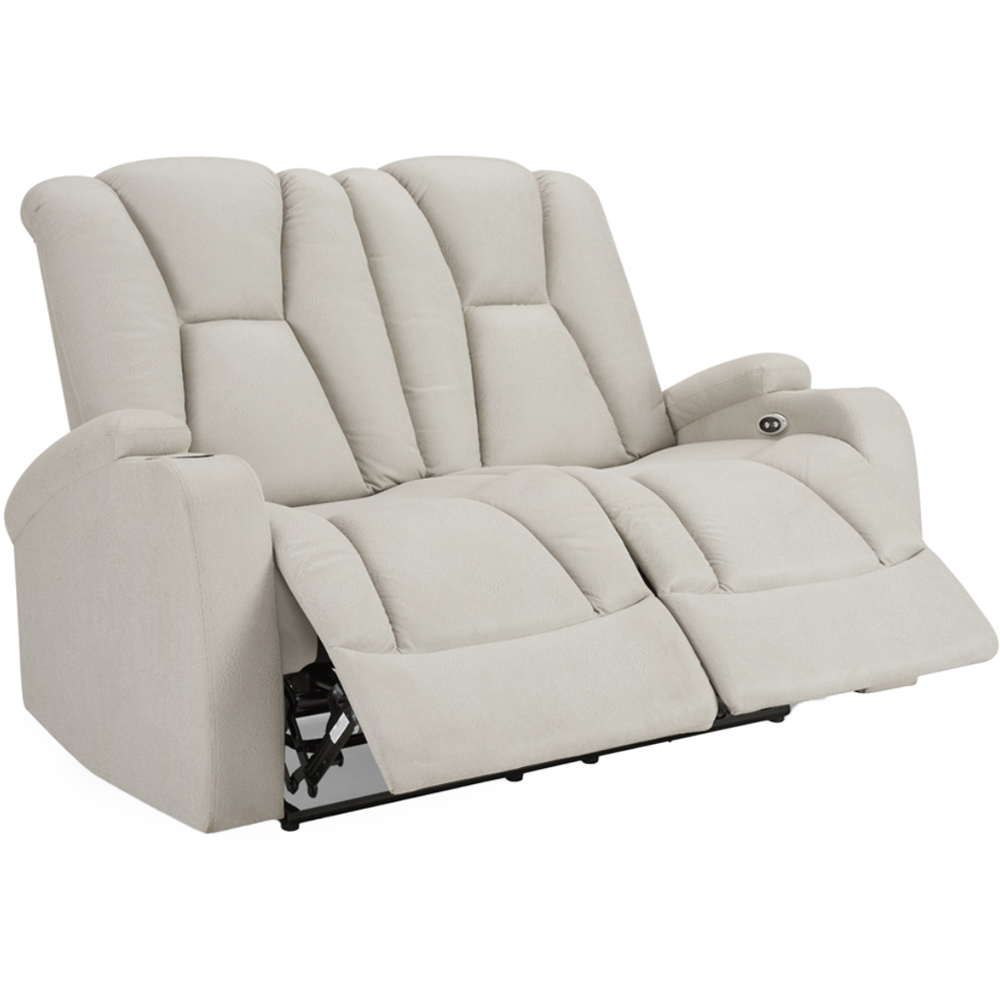 Home Detail Hannah 2 Seater Light Grey Air Leather Electric Recliner Sofa Image 5