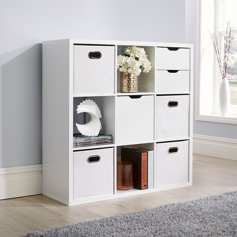 Home Source Cube Plus 9 Cube White Storage Unit Image 8
