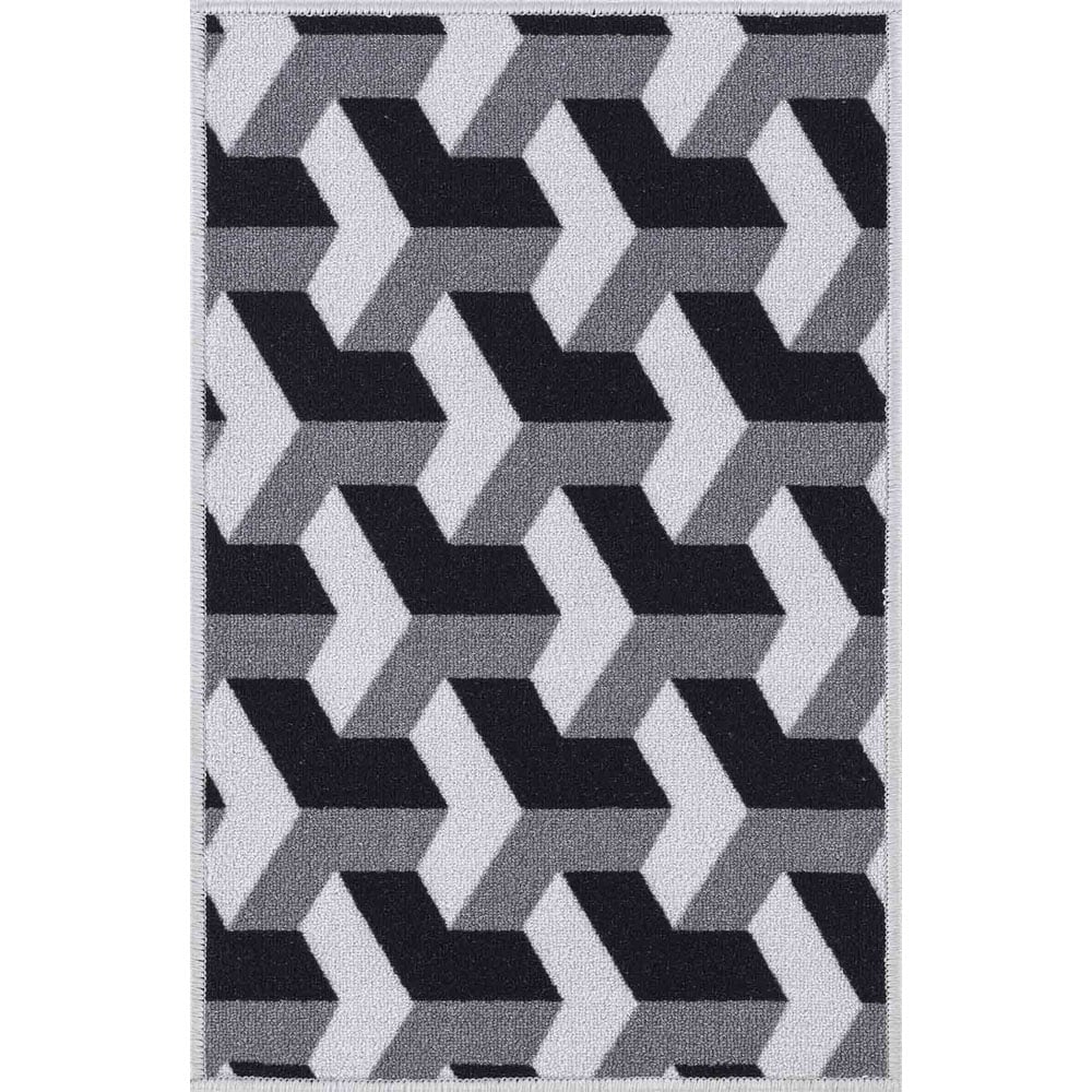 Desire Rugs Havana Grey Chevron Anti Slip Door Mat 120 x 67cm Image 1