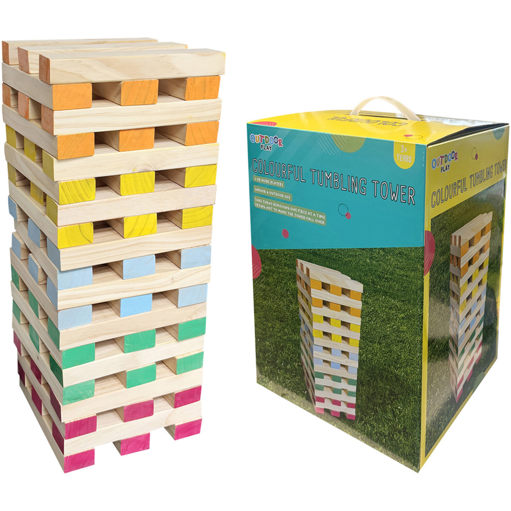 60 Piece Colourful Tumbling Tower Image 4