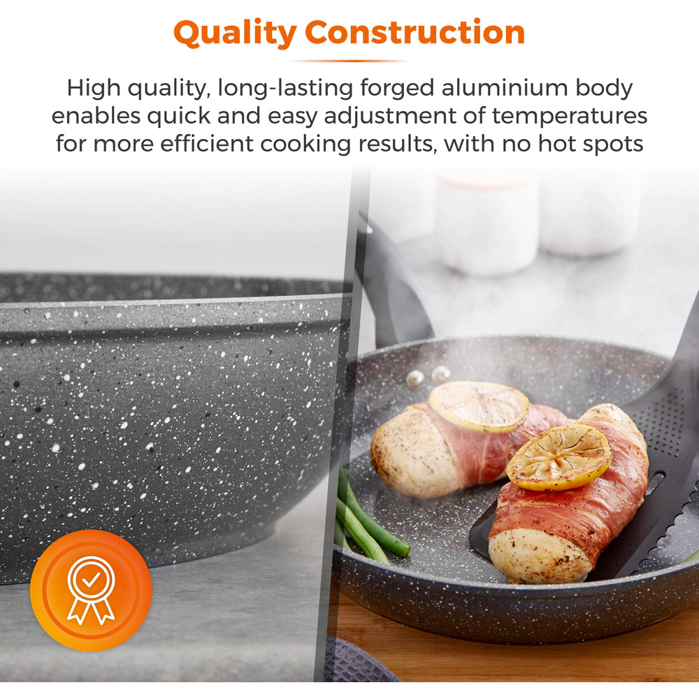 Tower Cerastone 25cm Black Forged Aluminium Non-Stick Frying Pan Image 6