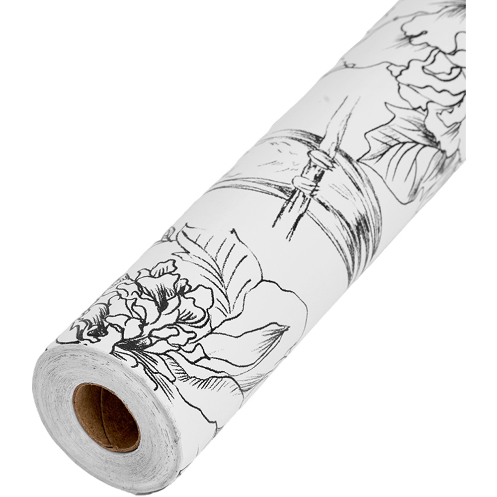 Living and Home Floral Pattern White Peel and Stick Wallpaper Image 5