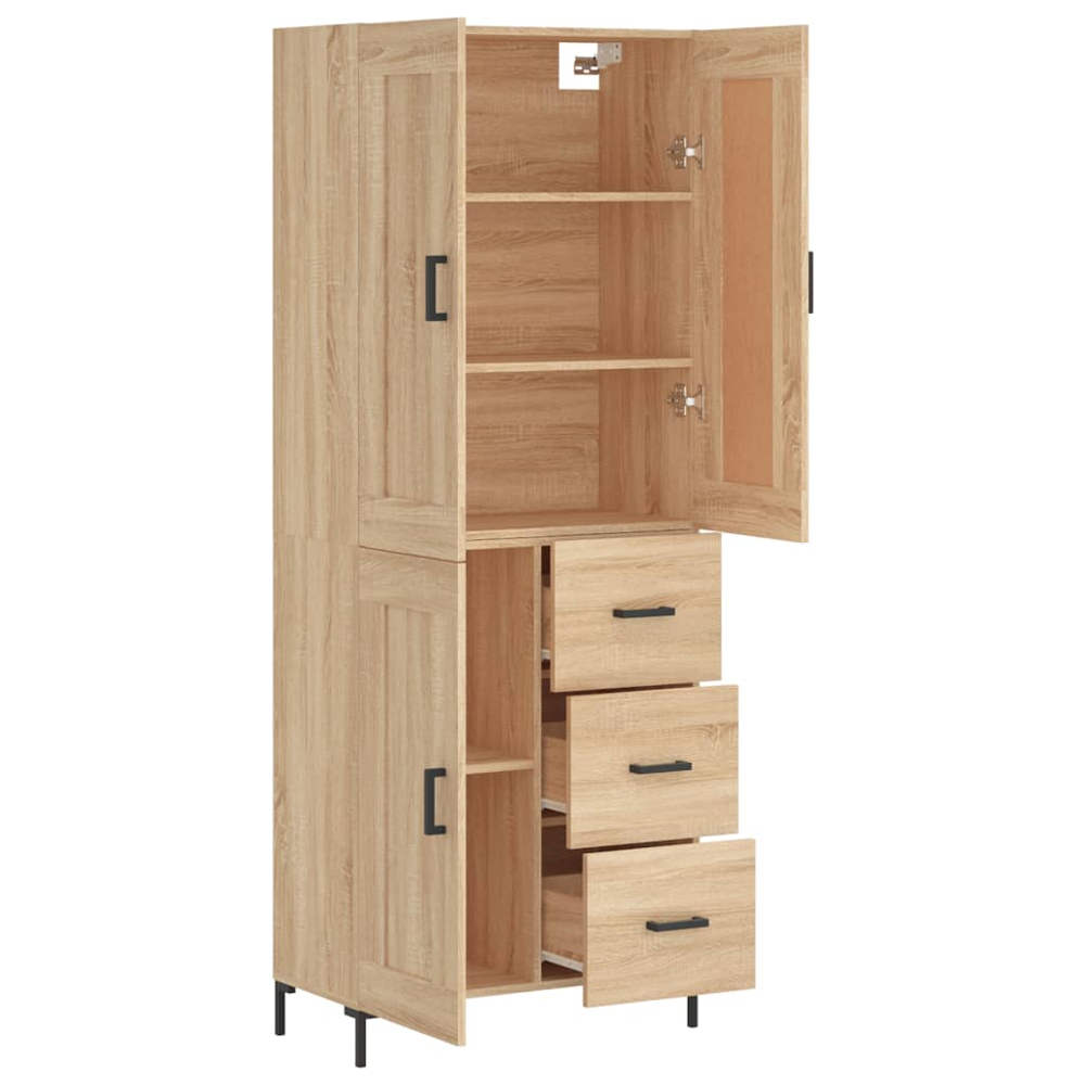 vidaXL 3 Door 3 Drawer Sonoma Oak Highboard Image 4