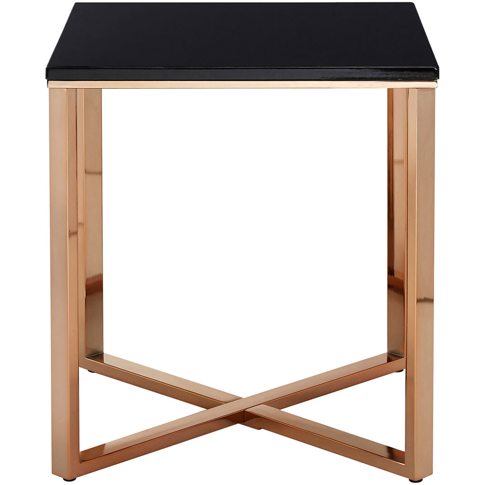 Premier Housewares Allure Black Square End Table with Faux Marble Top Image 3