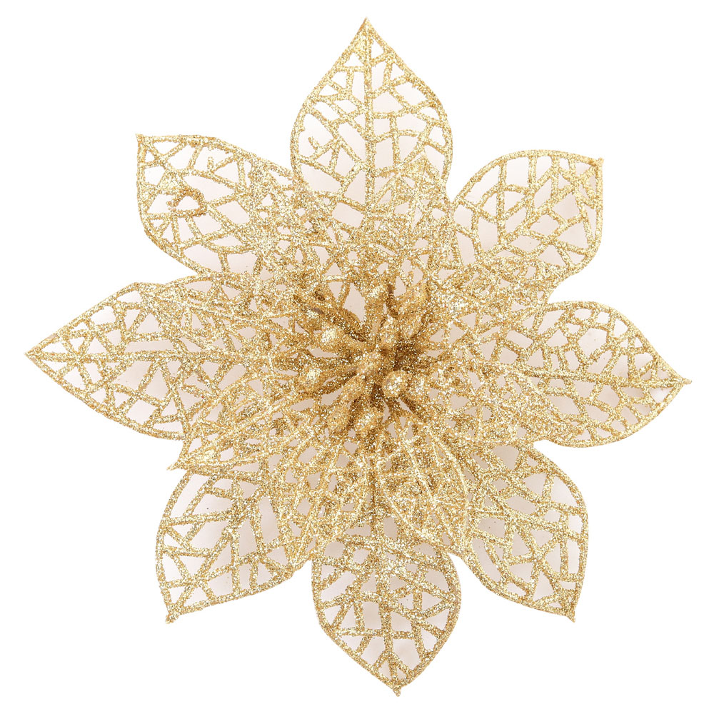 Living and Home Gold Flowers Ornament 30 Pack Image 3