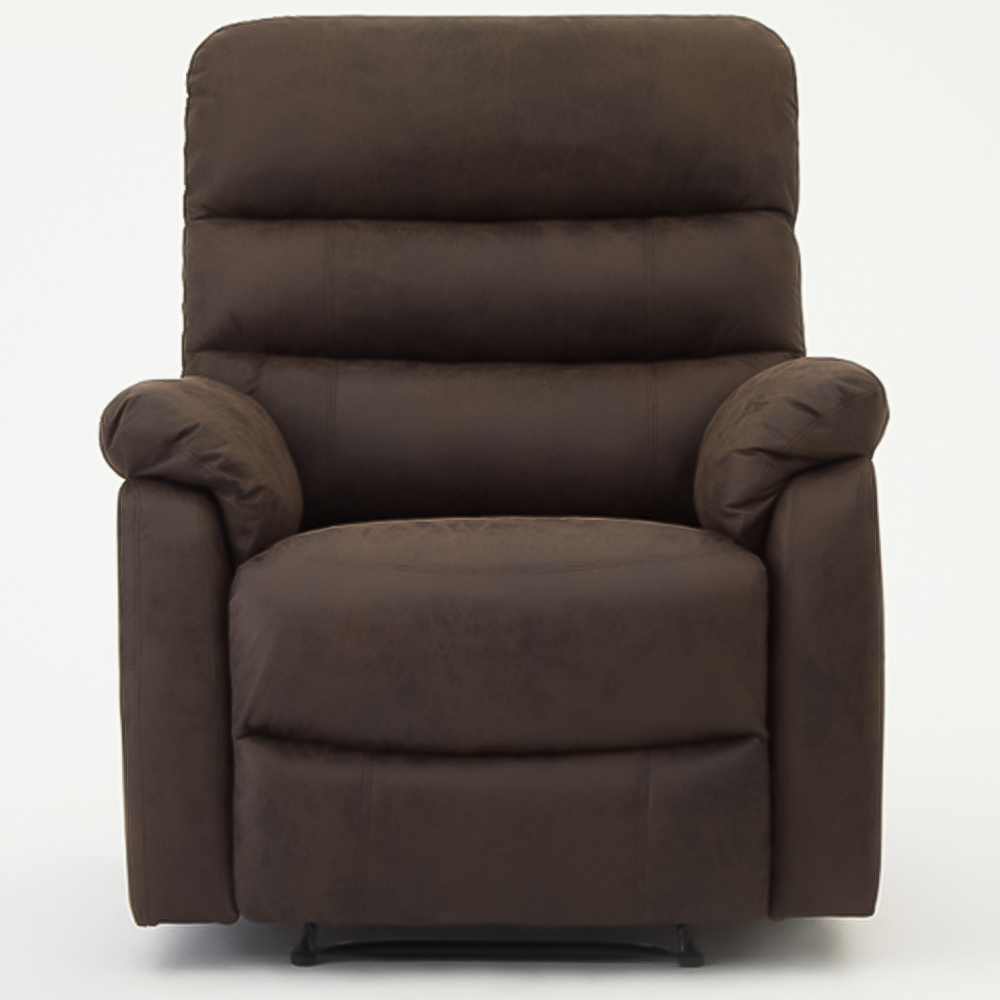 Home Detail Maxwell Brown Air Leather Manual Recliner Armchair Image 2