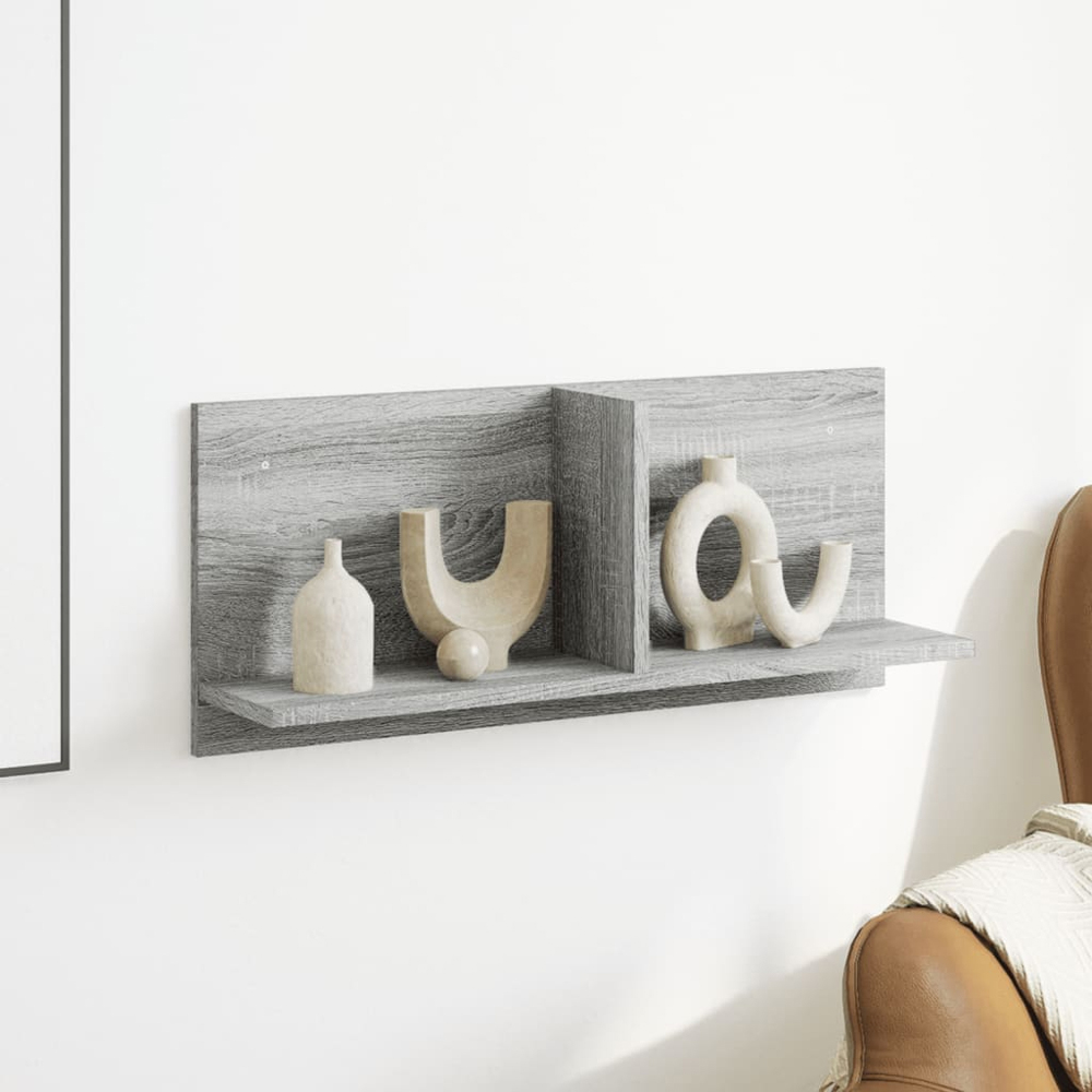 vidaXL 2 Shelf Grey Sonoma Wall Cabinet Image 2