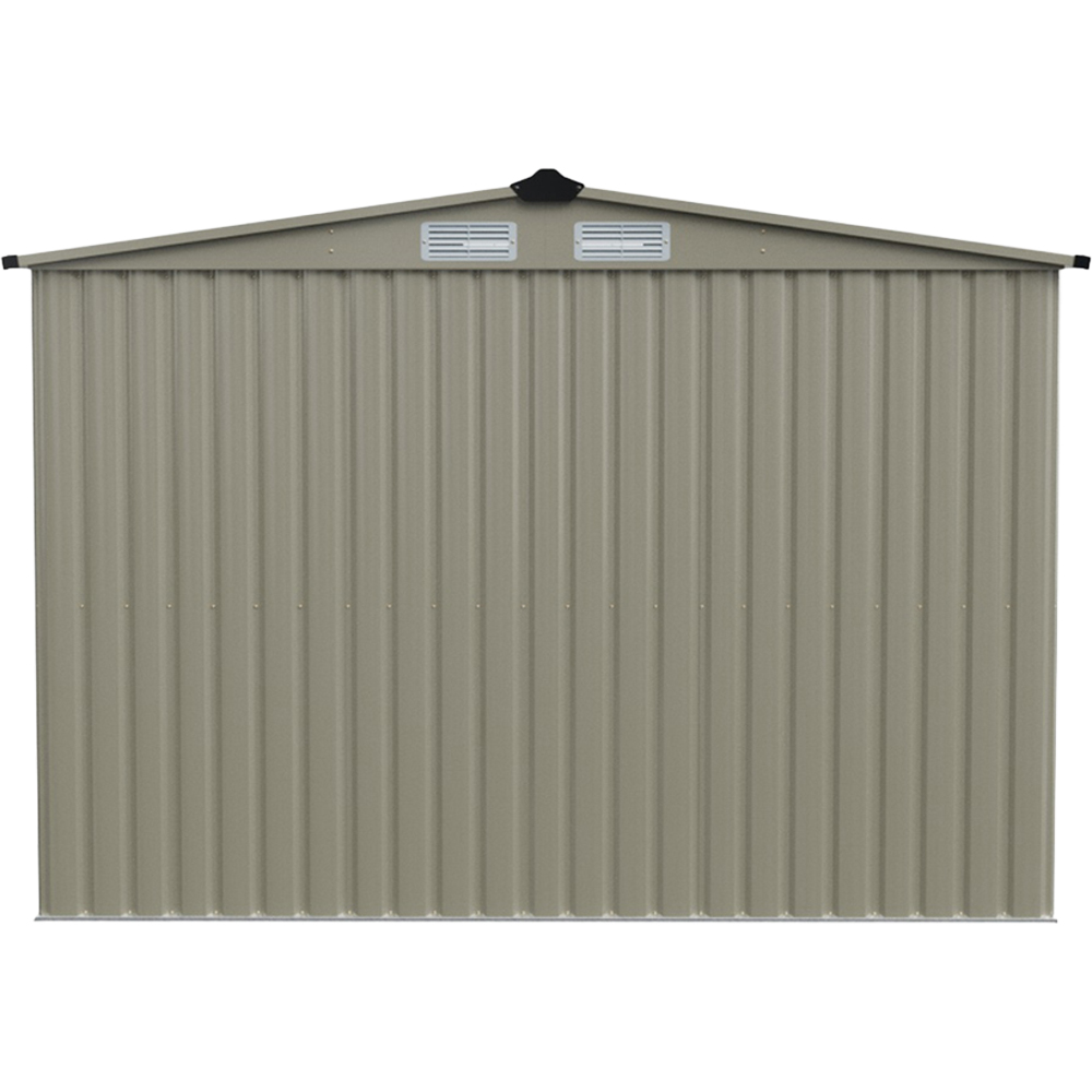 Living and Home 10 x 8ft Grey Metal Apex Garden Storage Shed with Foundation Image 3