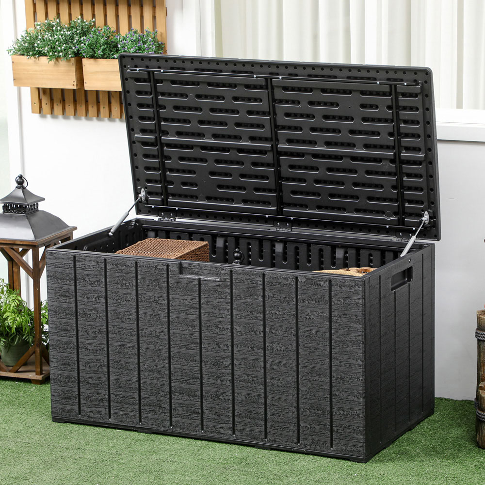 Outsunny Black Extra Large Garden Storage Box Image 2