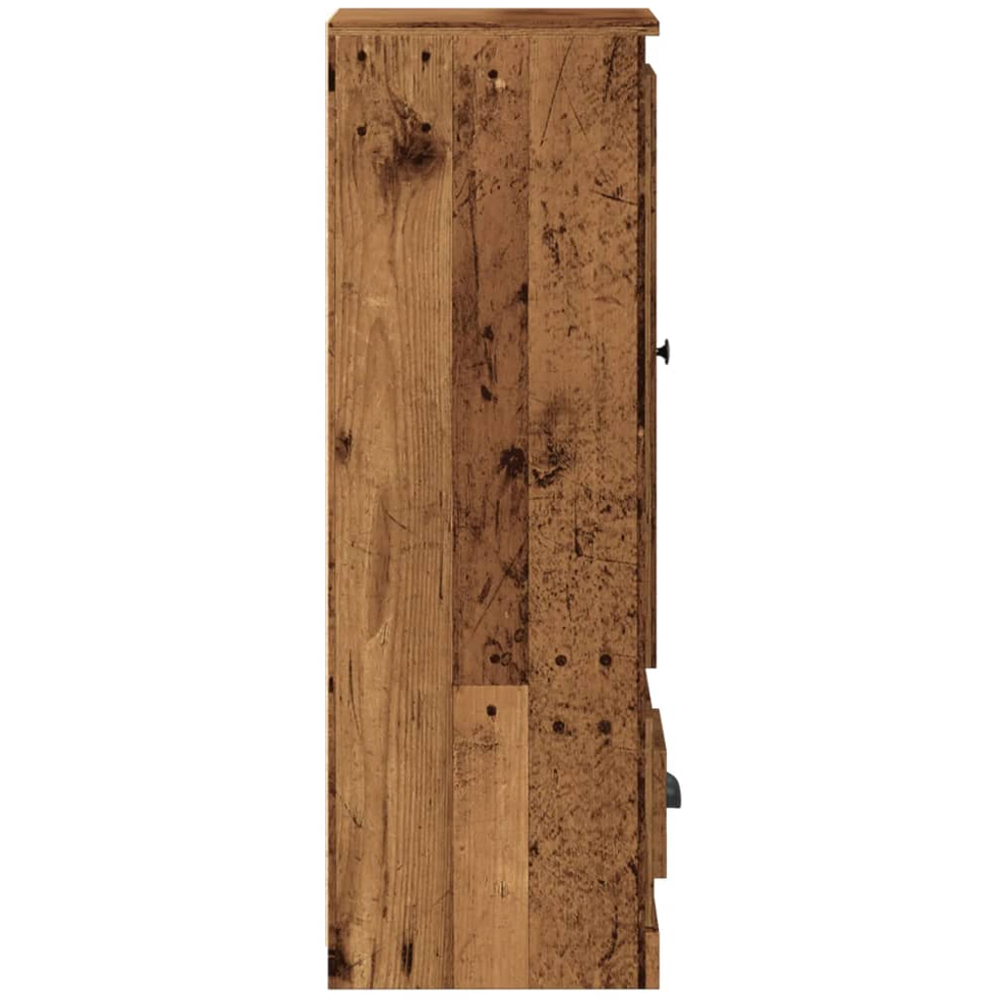 vidaXL Single Door Single Drawer Old Wood Highboard Image 5