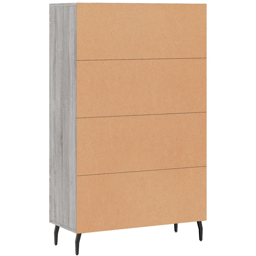 vidaXL 2 Glass Door Single Drawer Grey Sonoma Highboard Image 8