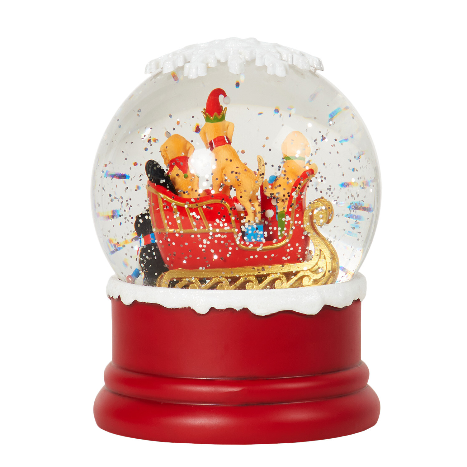 Santa Paws LED Glitter Globe - Red Image 2