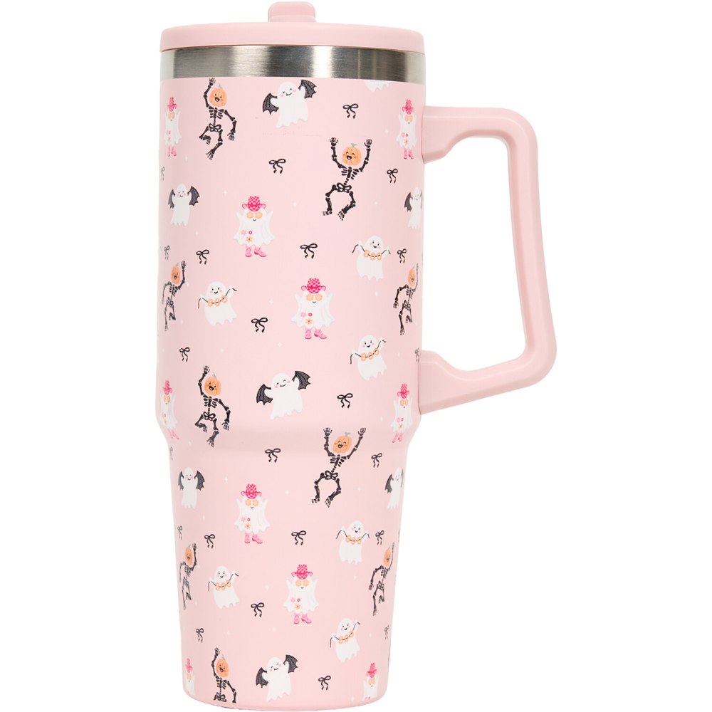 Halloween Tumbler with Handle and Straw Image 4