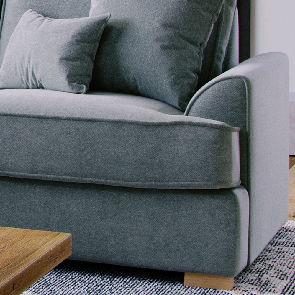 Alba City 5 Seater Fine Blue Fabric Left Hand Corner Sofa Image 4