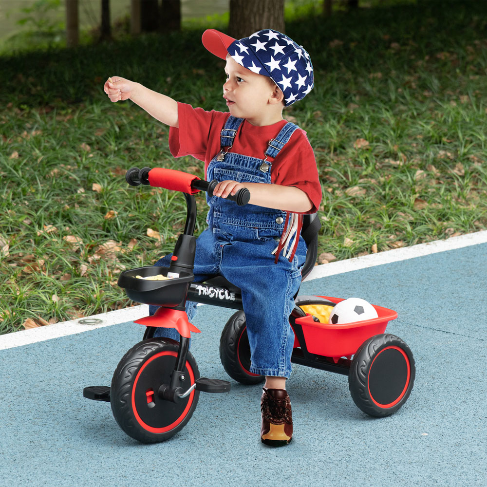 AIYAPLAY Red Kids Trike with Adjustable Seat Image 2