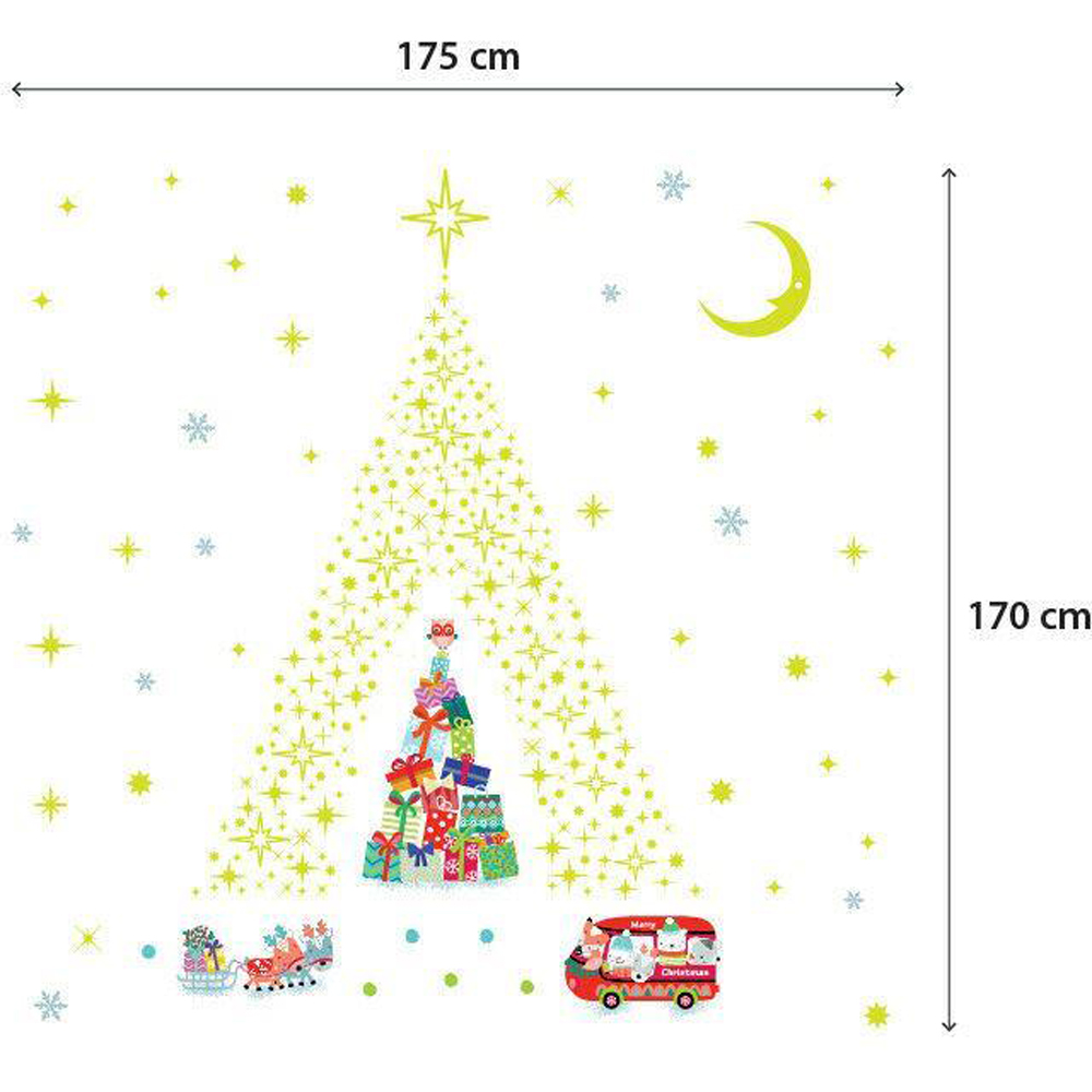 Walplus Glow Stars and Reindeer Christmas Tree Self Adhesive Wall Sticker 376 Piece Image 5